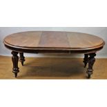 A Victorian mahogany extending dining table,