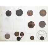 A selection of eleven 19th century tokens,