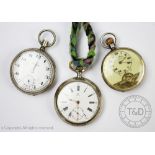 An Omega open face pocket watch,