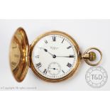 A 9ct yellow gold Waltham full hunter pocket watch, Chester 1922,