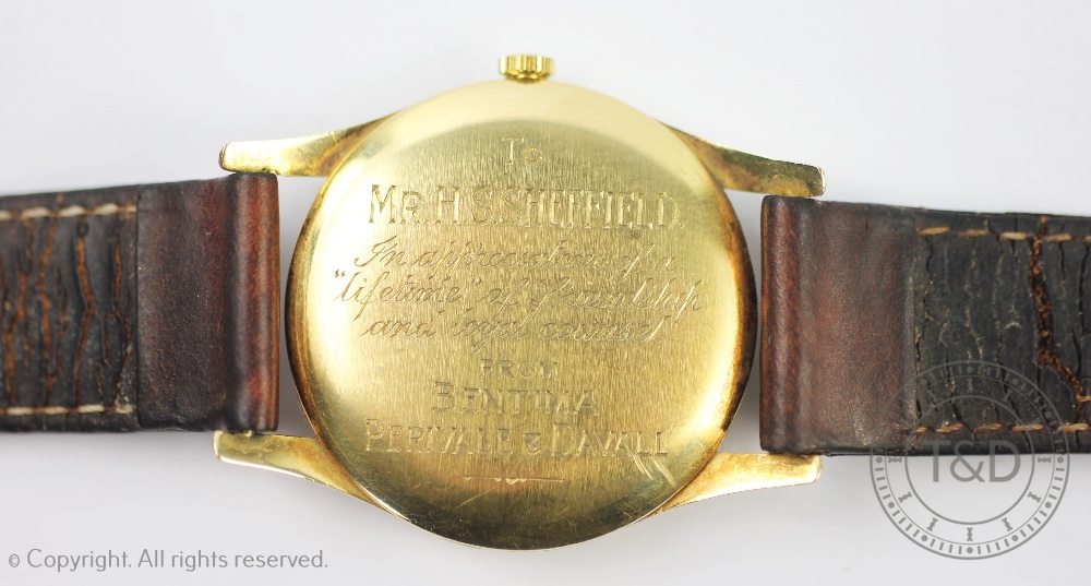 A 18ct gold cased Bentima Star gentlemans wristwatch, - Bild 3 aus 3
