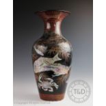 A large Japanese lacquered porcelain vase Meiji period (1868-1912),