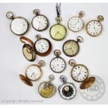Eleven assorted pocket watches, to include gold plated, white metal,