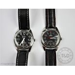 An Oris 17 Jewels mechanical wind black face with a Roamer 17 Jewels Shock proof wristwatch (2)