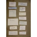 A collection of signatures and autographs presumably cut from letters to to William Worthington of