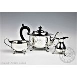 An assembled three pieces silver tea service comprising; a teapot, B Street & Co, Birmingham 1929,
