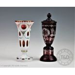 A 20th century Bohemian glass vase,