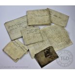 A collection of seven 18th century indentures and vellum documents,