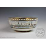 A large Royal Copenhagen porcelain bowl celebrating the bi-centenary of the company,