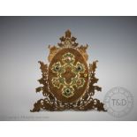 A Victorian gilt brass and agate set photograph frame,