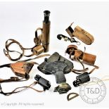 A selection of 20th century surveyors equipment to include a Broadhurst Clarkson & Co three drawer