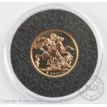 A Queen Elizabeth II gold proof sovereign dated 2017
