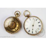 A Victorian 18ct yellow gold fob watch, Chester 1896,