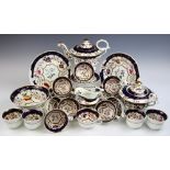 A mid 19th century part tea service, possibly Coalport,