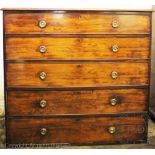 A Victorian mahogany chest / folio chest, the top drawer front opening to reveal four sliding trays,