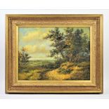 English School, Oil on board, Landscape, Unsigned, 29cm x 39cm, Framed,