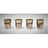 A set of four Chinese silver cups, 20th century,