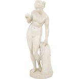 SCULTURA in marmo "Venere al bagno". Italia XIX secolo Misure: h cm 93