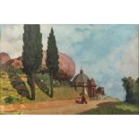 VANNI FAIJA (XX SECOLO) OLIO su tavoletta "Passeggiata - 1931", firmato in basso a sinistra. Misure: