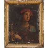 PITTORE DEL XIX SECOLO OLIO su tela "Santa Rosalia". Misure: cm 50 x 40