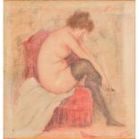 FEDERICO ZANDOMENEGHI (Venezia 1841 - Parigi 1917) PASTELLO su carta "Le calze nere - 1886/1890" (