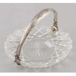 Crystal cut bowl with silver bracket, 835/000, with engraving. Equipped with sharpened star on the