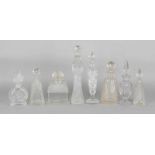 Eight old / antique glass / crystal bottles, various. Minimum chip possible. Size: 14 - 23 cm. In
