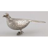 Silver pheasant, 835/000, with hinged head with spreader. 15 cm approx. 45 grams. In good