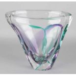 Maastricht Cristal Union. Modern glass vase. Design Max Verboeket. Small chip. Size: 22 x 24 x 14
