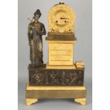 Great early 19th century empire lectura pendulum. Partly brimmed, partly gilded. Pendule has eight-