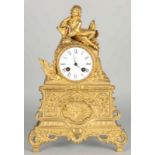 Antique French fire gilt Charles Pix pendulum (boy with rabbit) with eight-day clock, half hour beat
