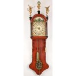 Rare antique oak Frisian tail clock with a separate original painted copper copper and wedding