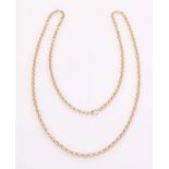 Yellow gold jasseron necklace, 585/000, with spring eye. ø 3.2 grams. Length 60 cm. about 11.5