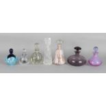 Seven old crystal / glass jars, various. 20th century. Minimum chip possible. Size: 10 - 17 cm. In