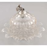 Special crystal bell with silver, 835/000. Crystal bell with waistline with oval and marquise,