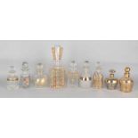 Nine old / antique glass / crystal jars, various. Minimum chip possible. Size: 13 - 26 cm. In good