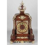 Beautiful antique French walnut table clock with bronze fittings. Circa: 1880. Historism. Eight-