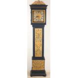 Antique English standing clock with 18th century clockwork. Eight-day movement with date