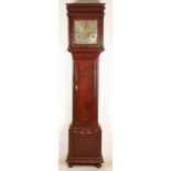 Antique English mahogany standing clock with 18th century movement. Clock has an eight-day clock and
