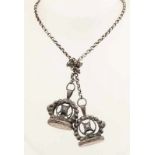 Silver jasseron necklace with signets, 835/000, MT .: Niekerk, Schoonhoven. length 75 cm. about 32.6