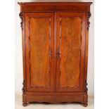 Dutch mahogany Biedermeier maiden closet. Circa 1840. Below with one drawer, interior with various