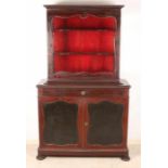 19th Century Dutch Horrix mahogany bonheur, showcase cabinet with sides of glass. Circa 1860.