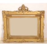 Antique gold plated Louis Philippe mirror with ornaments and crown. Size: 88 x 95 cm. In good