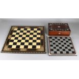 Three times inlay. Two old chessboards, mother-of-pearl, bone, etc. And a lid box with mother-of-