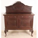 Dutch mahogany credens. Circa 1920. Two-door, two drawers and family arms in revolt. Size: 145 x 119