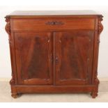 Dutch antique mahogany penant cupboard. Circa 1870. Size: 100 x 105 x 50 cm. In good condition.