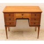 19th Century German ash-wood veneer Biedermeier-style ladies' writing desk with bandintarsia and