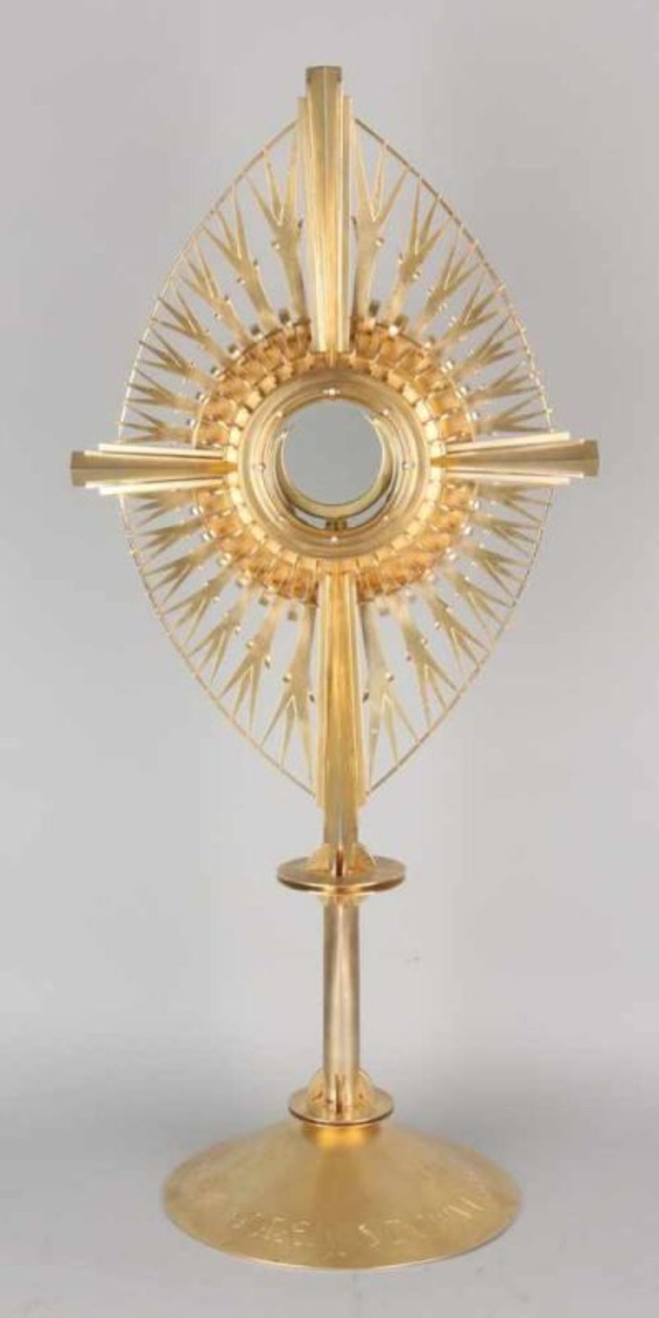 Beautiful silver plated monstrance, 833/000, made by Brom Utrecht. Marquis style with sawn curls and - Image 2 of 3