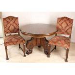 Two antique historicism lobster tables with claw feet, one walnut and one oak.  Circa 1890. Plus two