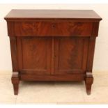 Empire mahogany penant cupboard. Circa 1830. Older restoration. Side shrink seams. Size: 69 x 100